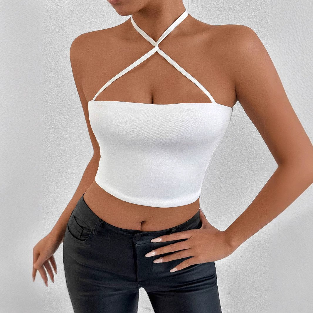 Damen Crop-Top mit raffiniertem Kreuzträger-Design EB