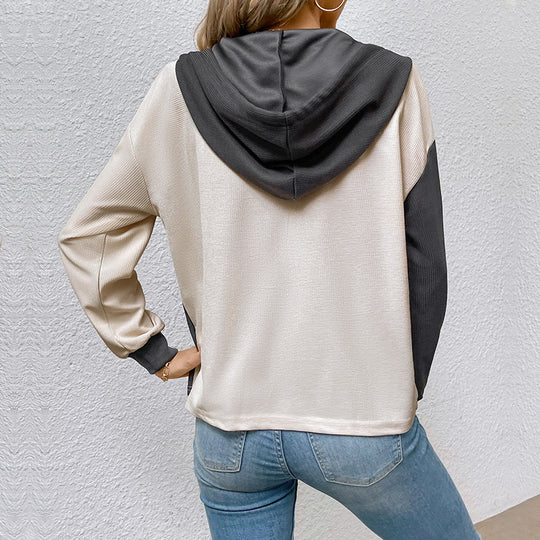 Damen Lässiges Kapuzenoberteil mit strukturiertem Stoff und modernen Details EB