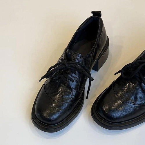 Damen Klassische Schnürschuhe mit komfortablem Blockabsatz EB