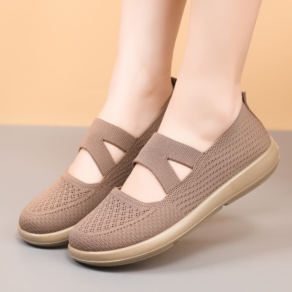 Damen Komfortable Slip-On Schuhe mit elastischen Einsätzen EB