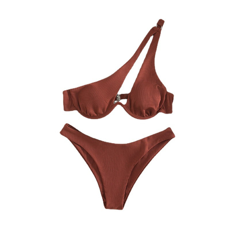 Damen Triangel-Bikini mit asymmetrischem Schnitt und gepolstertem Oberteil EB