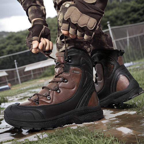Herren wasserdichte Trekkingstiefel mit verstärktem Knöchelschutz und rutschfester Sohle EB