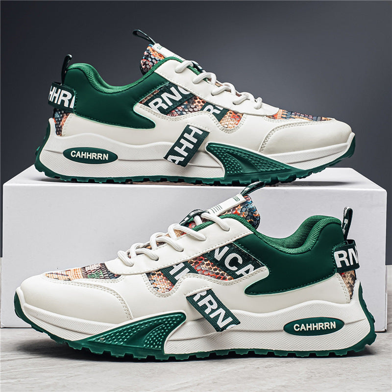Unisex Plateau-Chunky-Sneaker mit Reptilprägung, gepolstertem Schaft und stoßdämpfender EVA-Zwischensohle EB