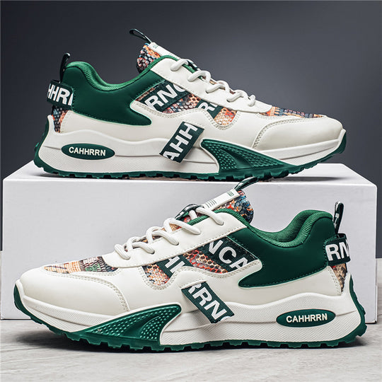 Unisex Plateau-Chunky-Sneaker mit Reptilprägung, gepolstertem Schaft und stoßdämpfender EVA-Zwischensohle EB