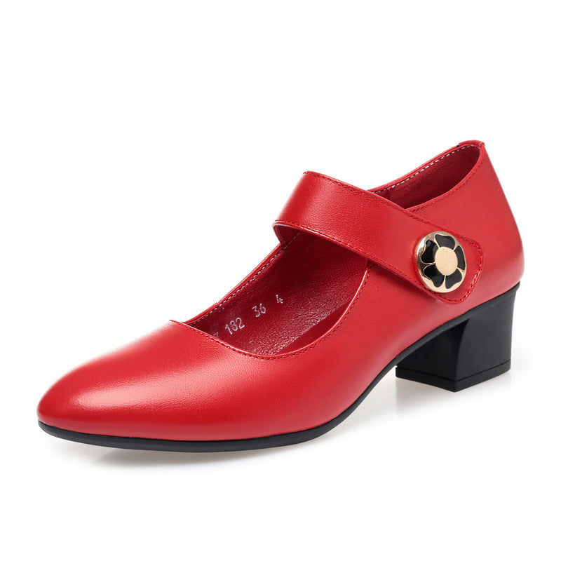 Damen Elegante Mary Jane Schuhe mit modischem Riemen und komfortablem Blockabsatz EB