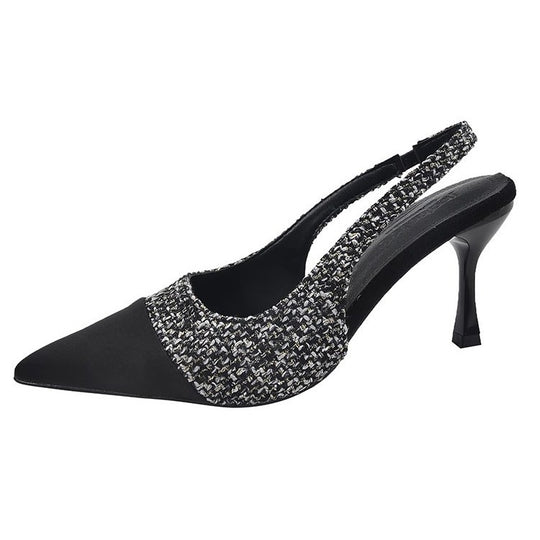 Damen Slingback Pumps mit elegantem Tweed-Design EB