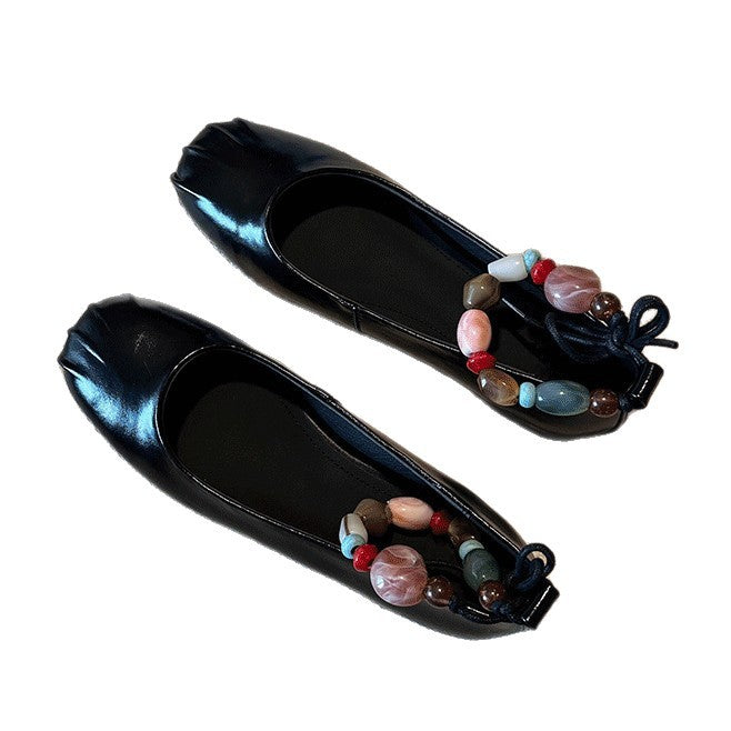 Damen Ballerina-Schuhe mit verspieltem Riemendetail und bequemer Sohle EB