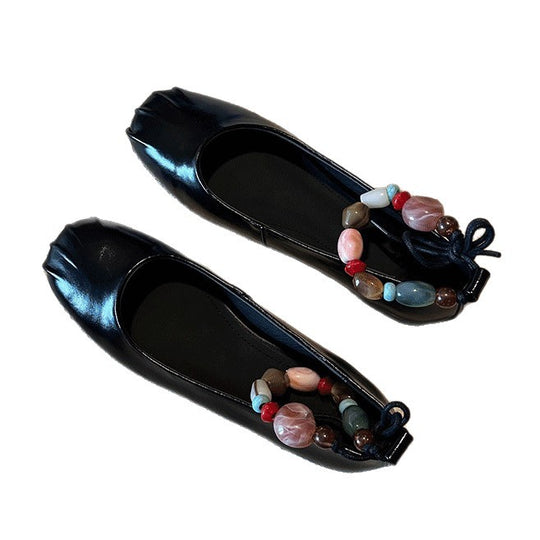Damen Ballerina-Schuhe mit verspieltem Riemendetail und bequemer Sohle EB