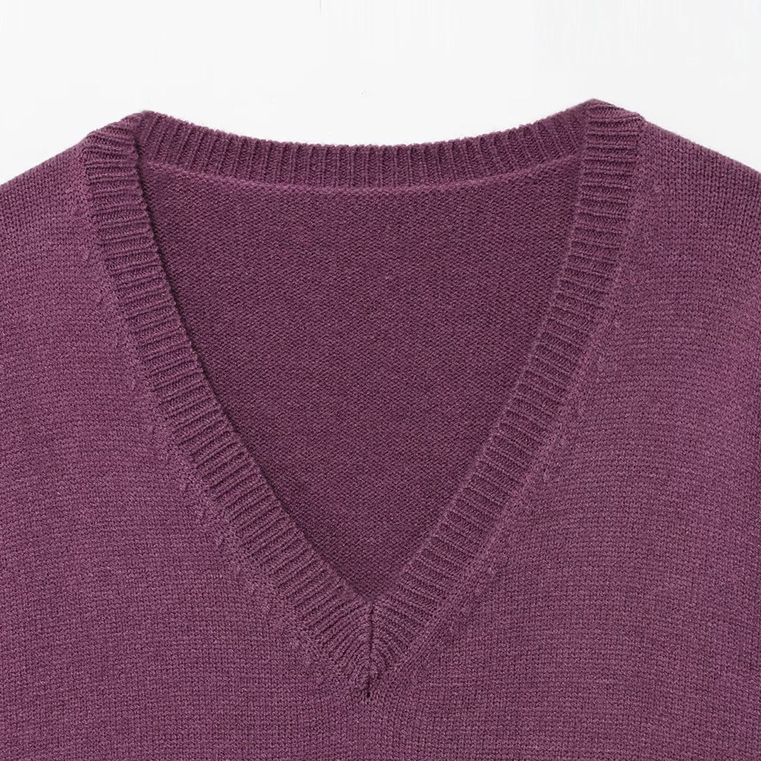 Damen eleganter V-Ausschnitt Pullover EB