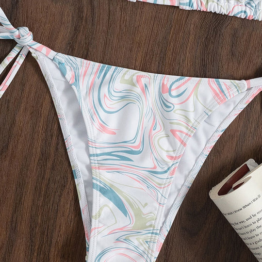 Damen Triangel-Bikini mit verspieltem Bindeband EB