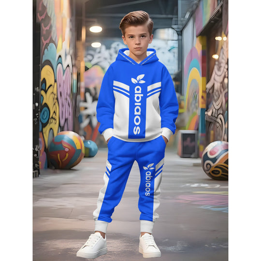 Unisex nan Kinder Jogginganzug mit Kapuzenpullover und detailreichem Auto-Print EB