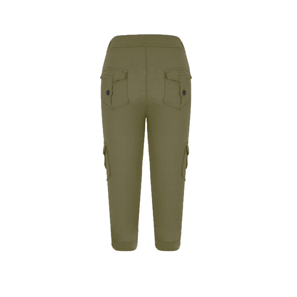 Damen Praktische Freizeithose mit seitlichen Taschen und verstellbarem Bund EB