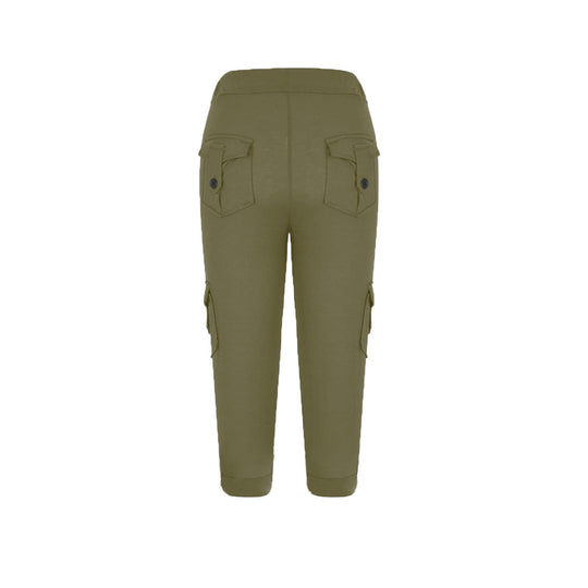 Damen Praktische Freizeithose mit seitlichen Taschen und verstellbarem Bund EB