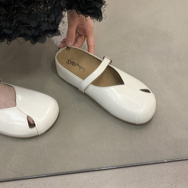 Damen bequeme Pantoletten mit verstellbarem Riemen und offenem Zehenbereich EB