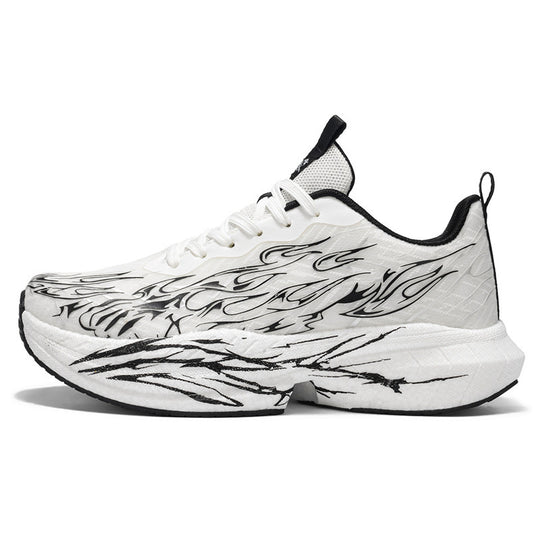 Damen Sportliche Sneaker mit stylishem Flame-Design und atmungsaktiver Mesh-Oberfläche EB