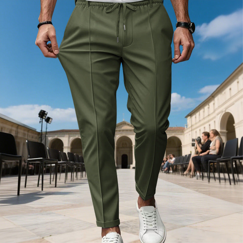 Herren moderne Chinohose mit bequemem elastischem Bund und praktischen Seitentaschen EB