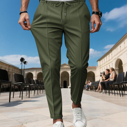 Herren moderne Chinohose mit bequemem elastischem Bund und praktischen Seitentaschen EB