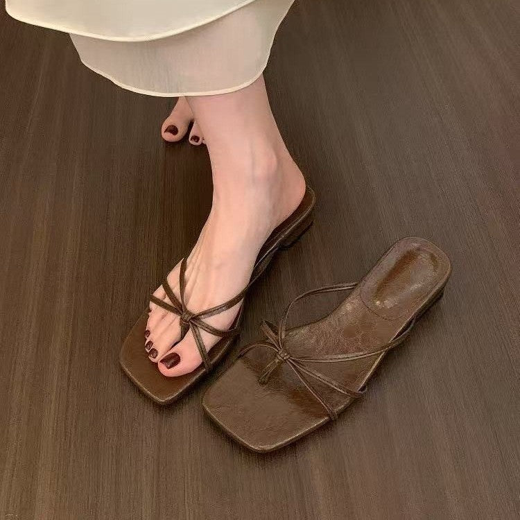 Damen Trendige Flip-Flop-Sandalen mit elegantem Knoten-Design und anatomischer Passform EB