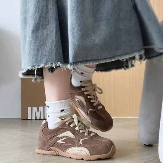 Damen Komfortable Freizeitsneaker mit atmungsaktivem Wildleder-Obermaterial und dämpfender Sohle EB