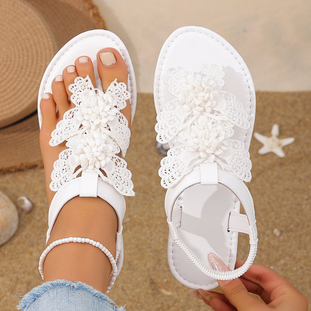 Damen Filigrane Blumen-Sandalen EB