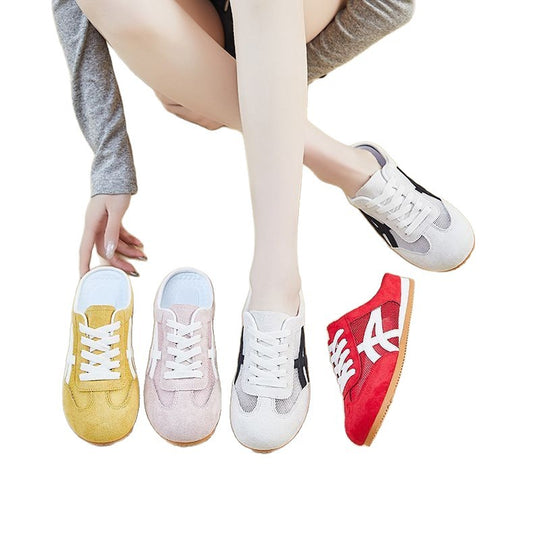 Damen Atmungsaktive und komfortable Slipper mit Mesh und Wildlederoptik EB