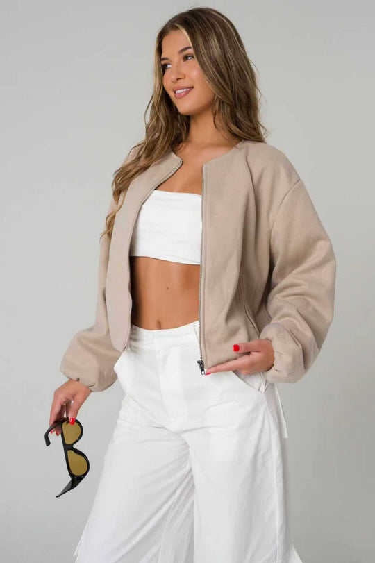 Damen Oversized Sweatjacke mit lässigem Schnitt und glänzender Oberfläche EB