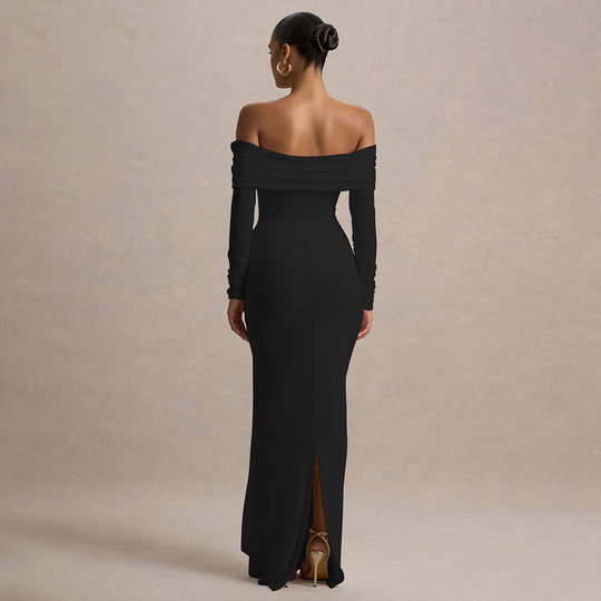 Damen Elegantes Off-Shoulder Abendkleid mit drapierter Silhouette EB