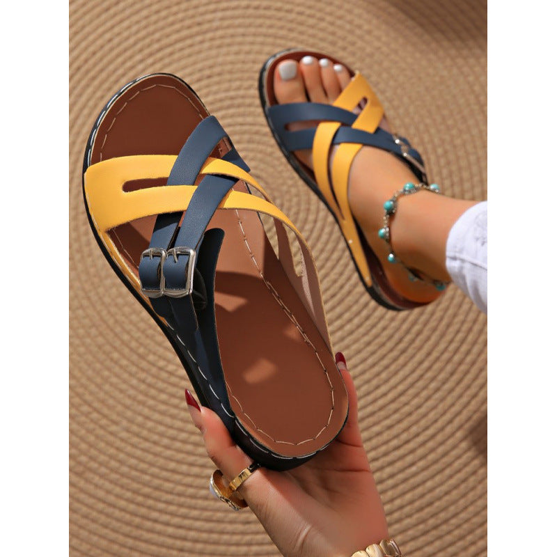 Damen Modische Absatzsandalen mit verstellbaren Riemen und ergonomischer Sohle EB