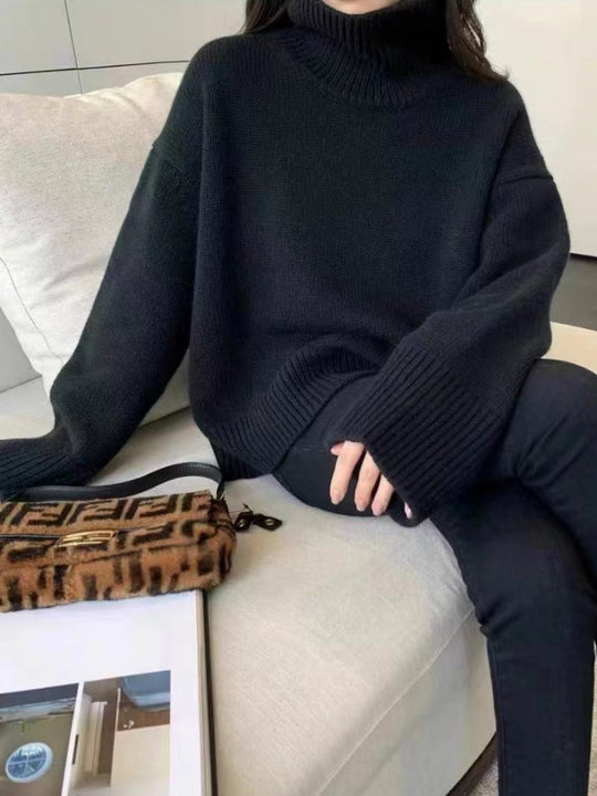 Damen Kuscheliger Rollkragenpullover aus hochwertigem Strick EB