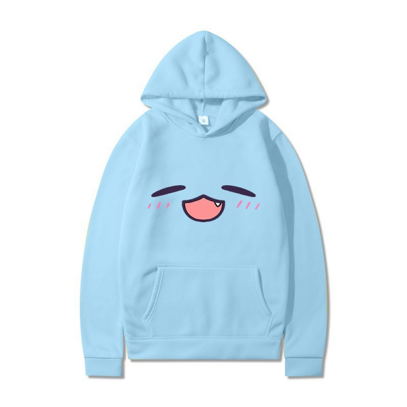 Damen Kapuzenpullover mit fröhlichem Cartoon-Gesicht und bequemer Passform EB