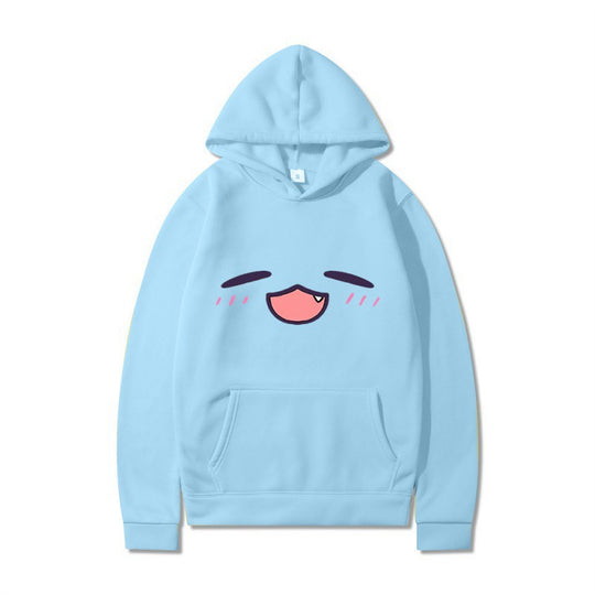 Damen Kapuzenpullover mit fröhlichem Cartoon-Gesicht und bequemer Passform EB