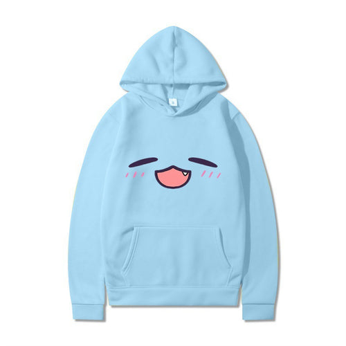 Damen Kapuzenpullover mit fröhlichem Cartoon-Gesicht und bequemer Passform EB