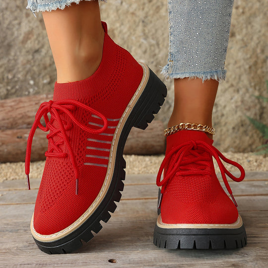 Damen Sportliche Strick-Sneaker mit rutschfester Sohle EB