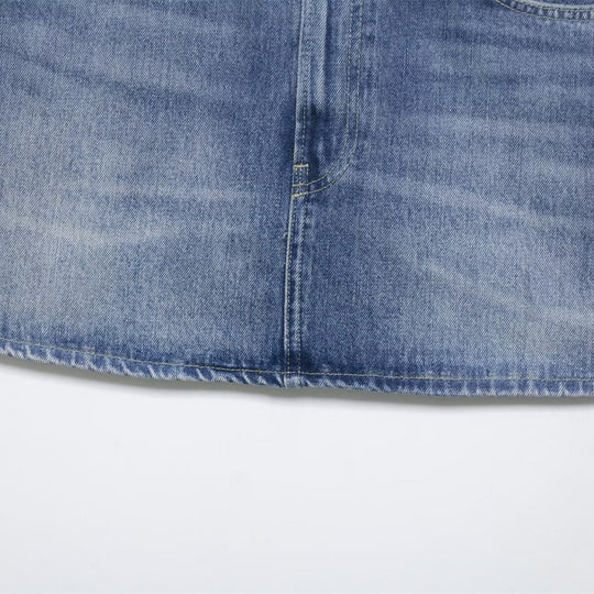 Damen Jeansrock mit verstellbarem Gürtel und klassischen Taschen EB