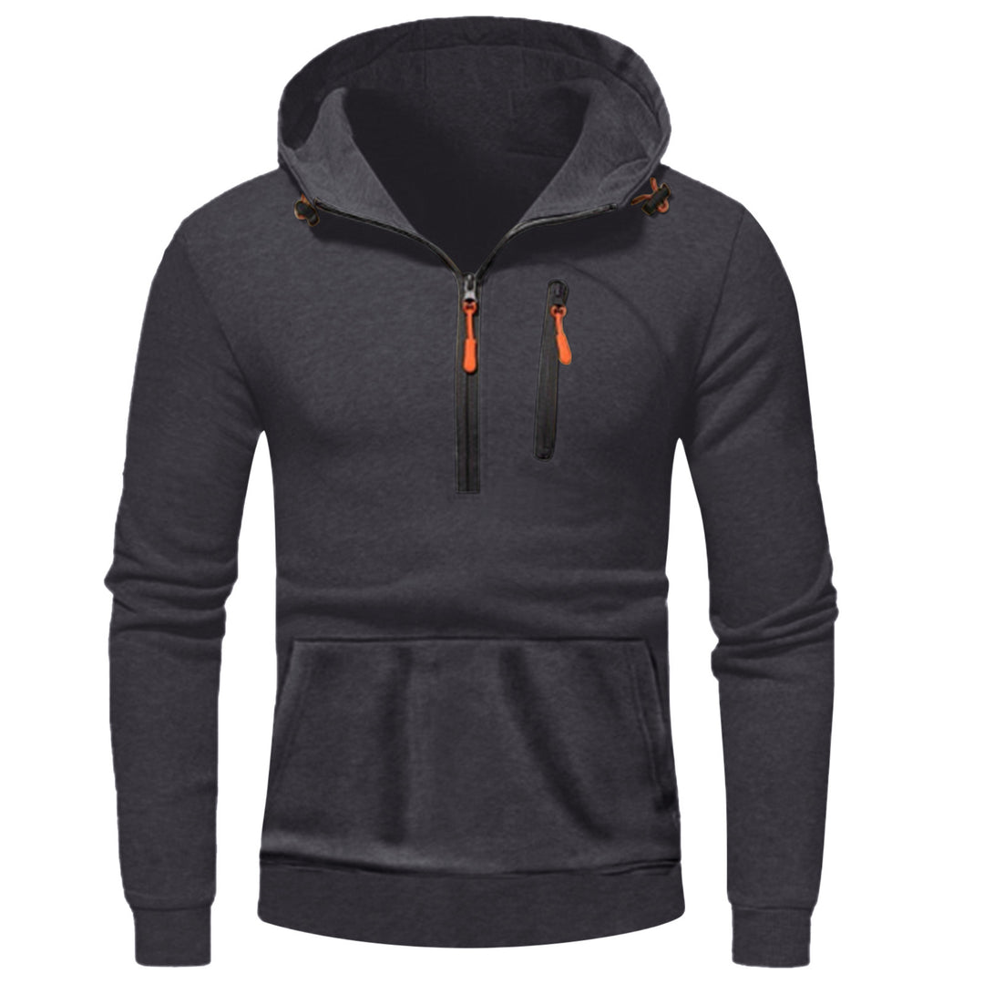 Herren moderner Kapuzenpullover mit innovativem halben Reißverschluss EB