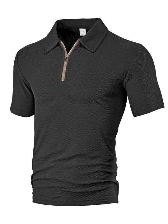 Herren Polo-Shirt mit elegantem Reißverschluss und strukturiertem Design EB