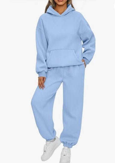 Damen nan gemütliches Oversize Hoodie und Jogginghose Set aus weicher Baumwollmischung EB