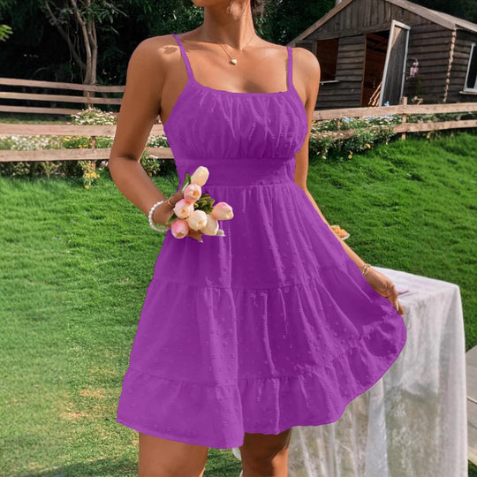 Damen Sommerliches Kleid mit Volantdesign EB