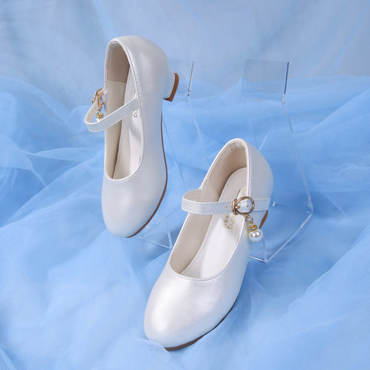 Mädchen Elegante Ballerinas mit verstellbarem Riemen und Perlenanhänger EB