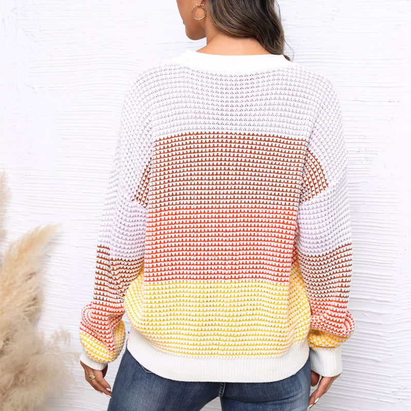 EB | Modischer Strickpullover Im Farbblockdesign