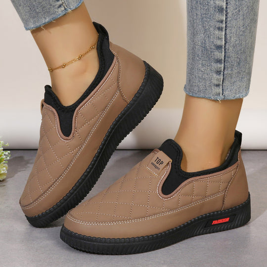 Damen Bequeme Slip-On Sneakers mit gepolsterter Sohle EB