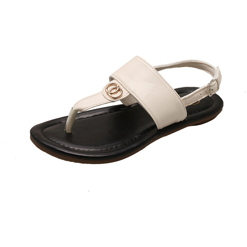 Damen Zehentrenner-Sandalen mit modischem Riemendesign und verstellbarem Riemen EB