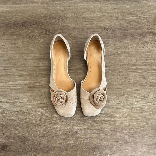 Damen Ballerina-Schuhe mit eleganter Blumendekoration und geschmackvollem Design EB