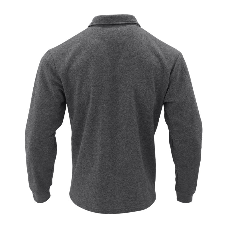 Herren Fleece-Hemdjacke mit zwei Brusttaschen und modischem Stehkragen EB