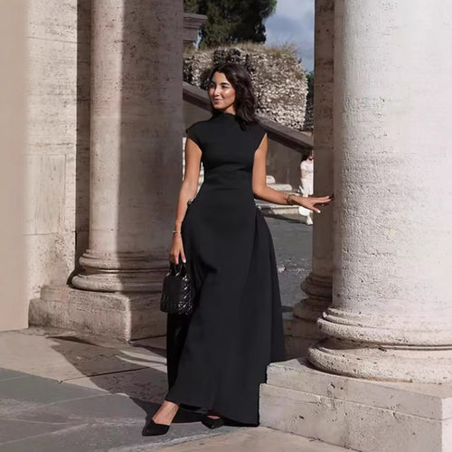 Damen ärmelloses Abendkleid mit asymmetrischem Schnitt und elegantem Fall EB