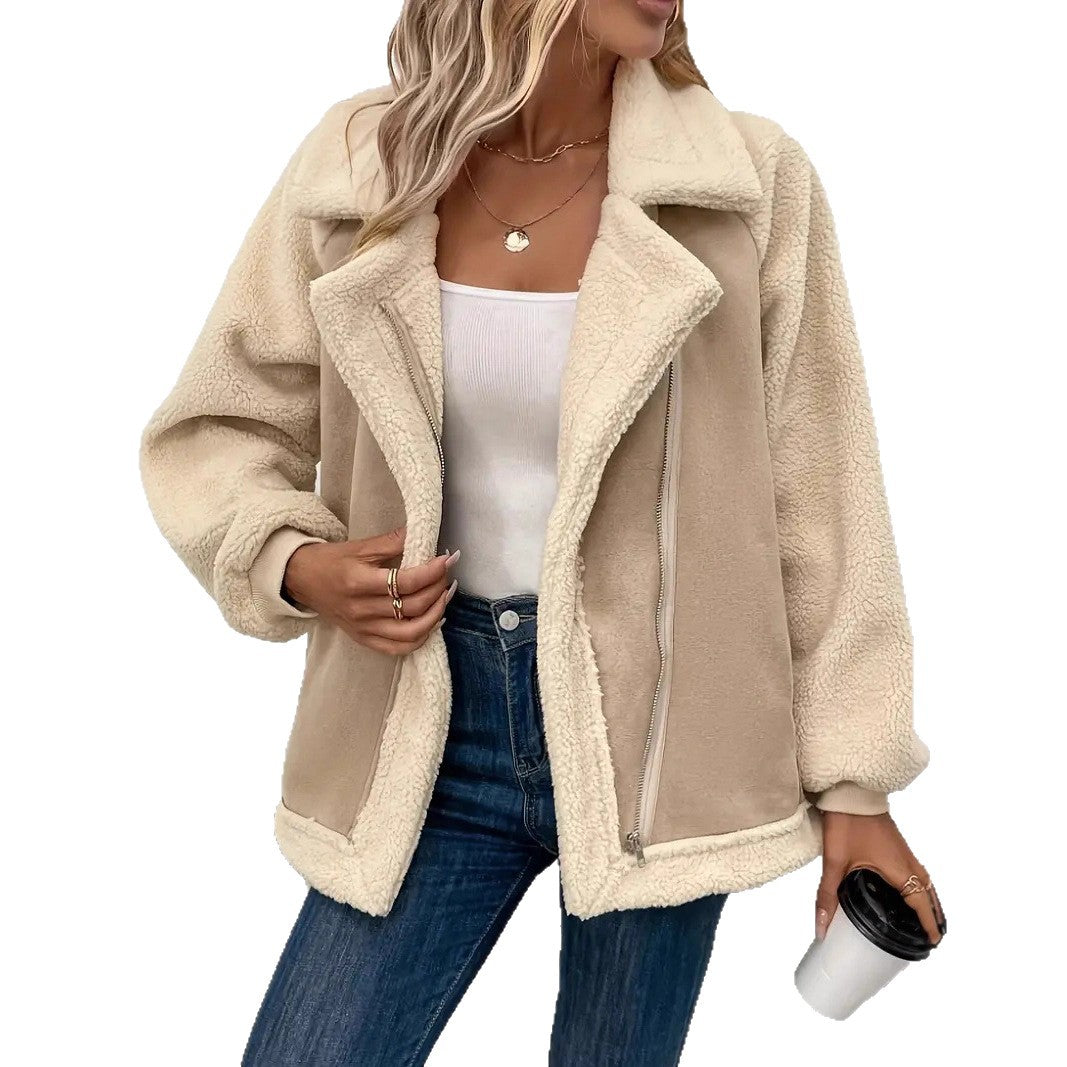 Damen Jacke aus kuscheligem Fleece mit Reißverschluss und oversized Schnitt EB