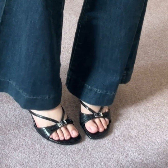 Damen Elegante und stilvolle Sling-Sandalen mit modischem Riemchen und hochkomfortablem Absatz EB