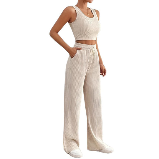 Damen gemütliches Ripp-Set mit weitem Schnitt EB