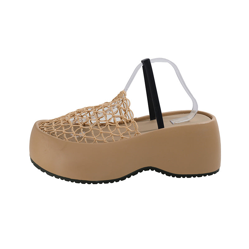 Damen Plattform-Sandalen mit innovativem Netzdesign und rutschfester Sohle EB