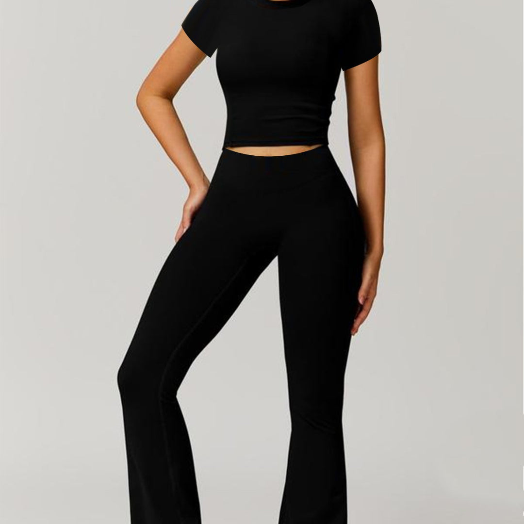 Damen Sportliche Leggings mit modischem Oberteil und innovativem Schnitt EB